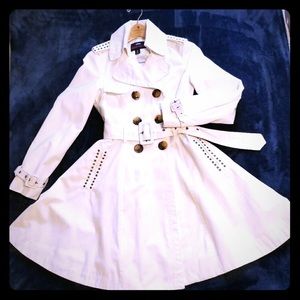 M60 Ivory Studded Trench Coat - Size S (EUC)